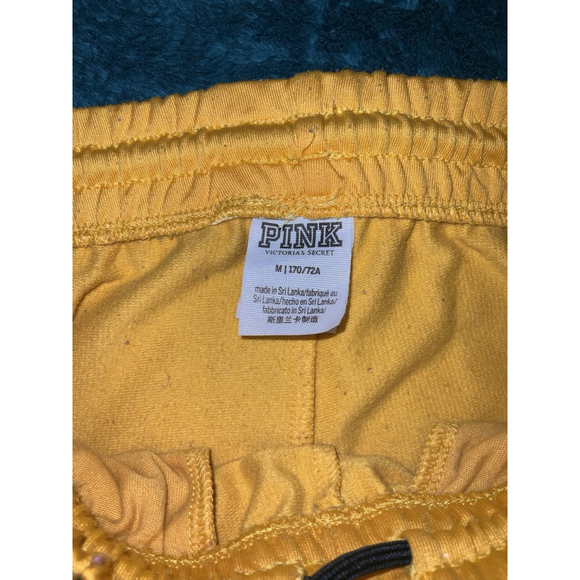 PINK Victoria’s Secret Jogger Sweatpants Yellow Women’s Medium Stretch Y2K - Picture 6 of 12